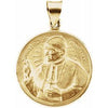 14K Yellow 20 mm Round Pope John Paul II Hollow Medal