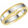 14K Yellow/White 6 mm Beveled-Edge Band Size 11