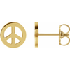 14K Yellow Tiny Peace Earrings