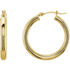 14K Yellow 25 mm Tube Hoop Earrings