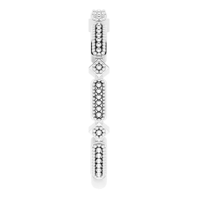 Sterling Silver Beaded Stackable Ring -Anillo de Plata